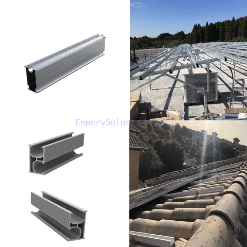 Solar Panel Mounting Aluminium Extrusion Rails Pv Rails